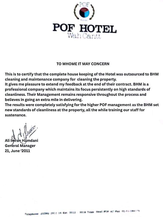 Reference from POF Hotel